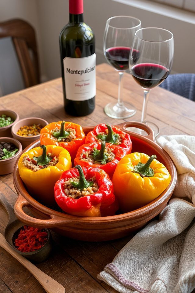 stuffed peppers with wine
