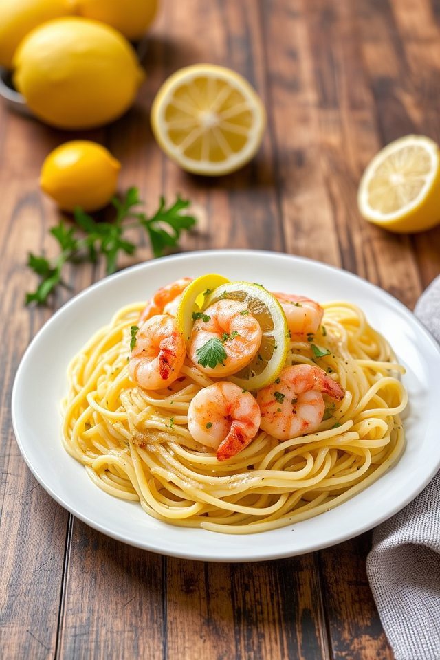 succulent shrimp pasta dish
