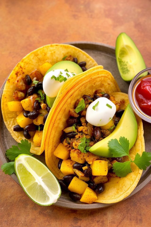 summer squash black tacos