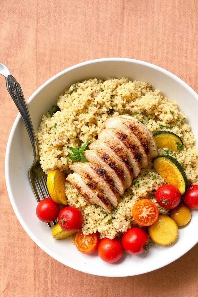 summer squash chicken bowl