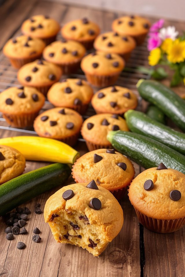 summer squash chocolate muffins