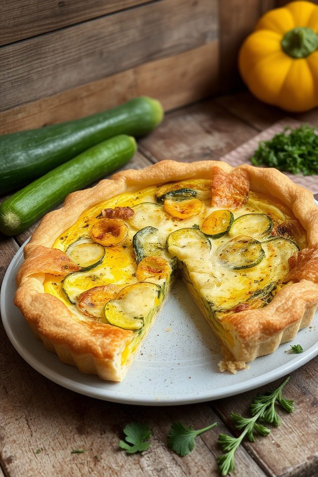summer squash quiche dish