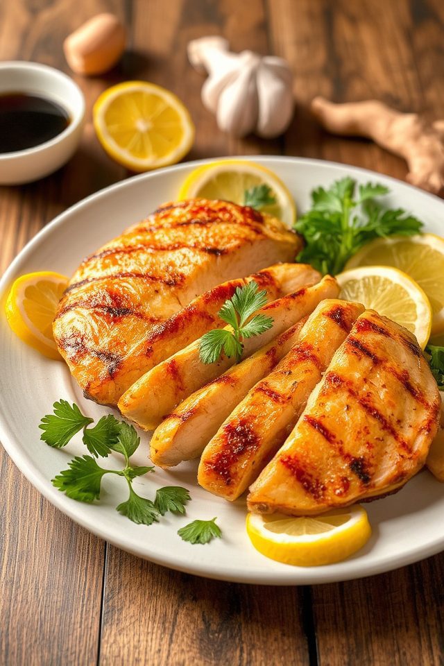 tangy soy marinated chicken dish