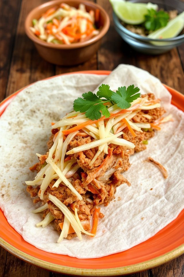 tender pork slaw wrap