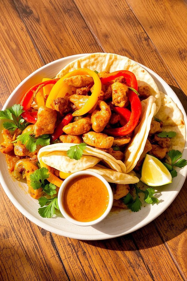 thai inspired chicken fajitas