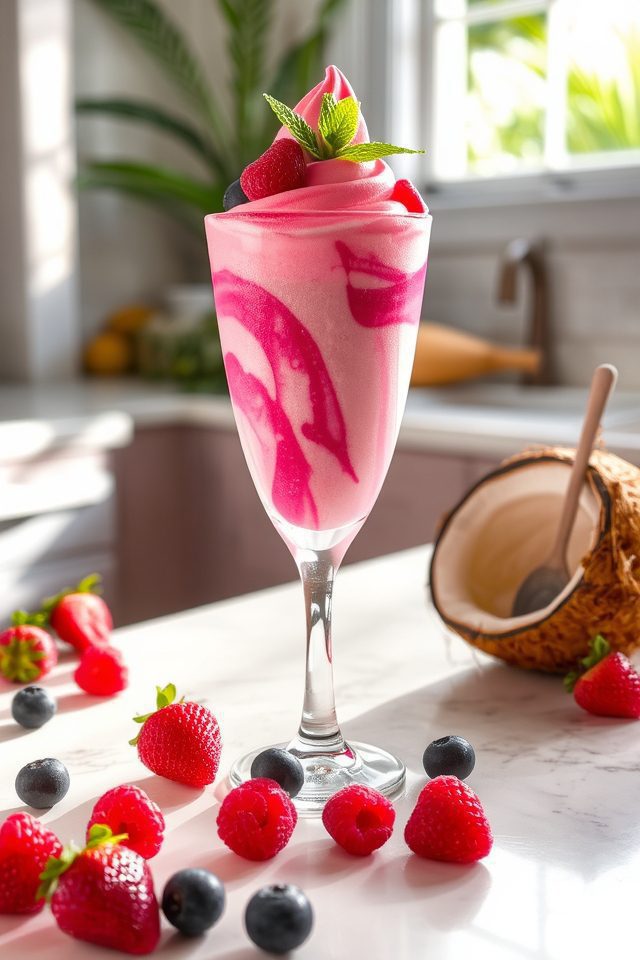 tropical berry creamy dessert