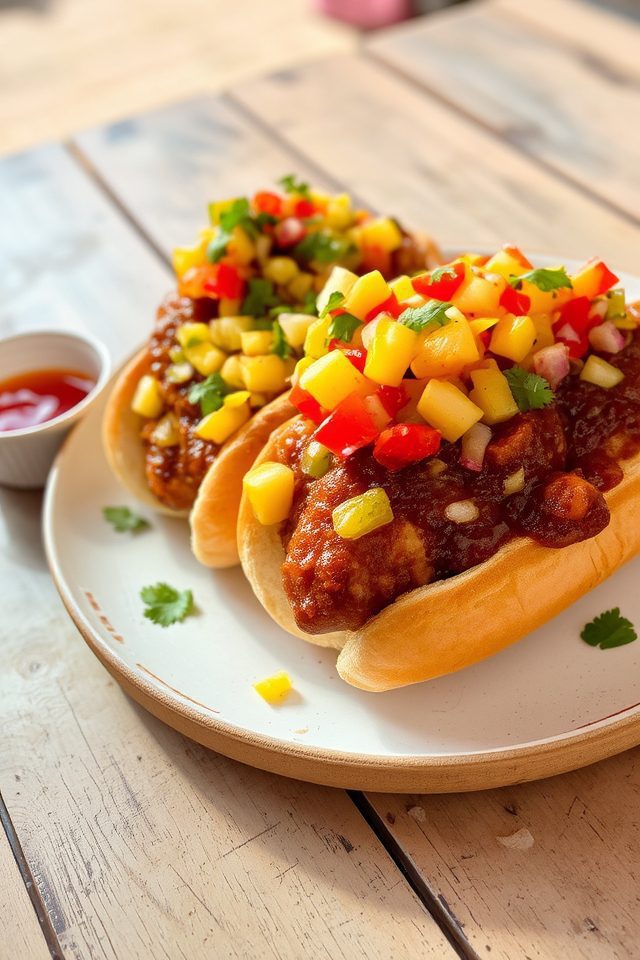 tropical chili dog delight