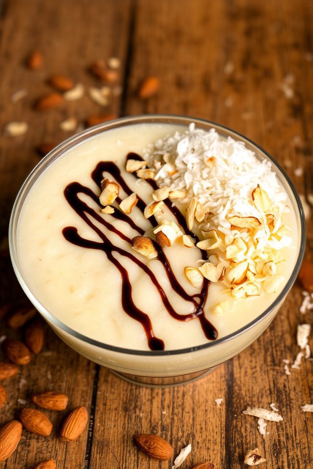 tropical chocolate almond pudding