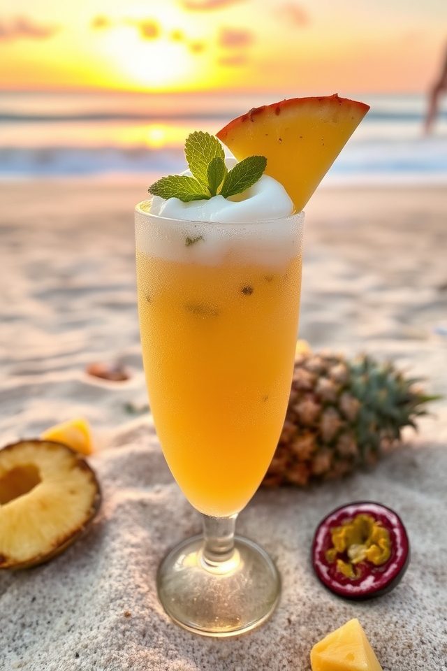 tropical coconut passion cocktail