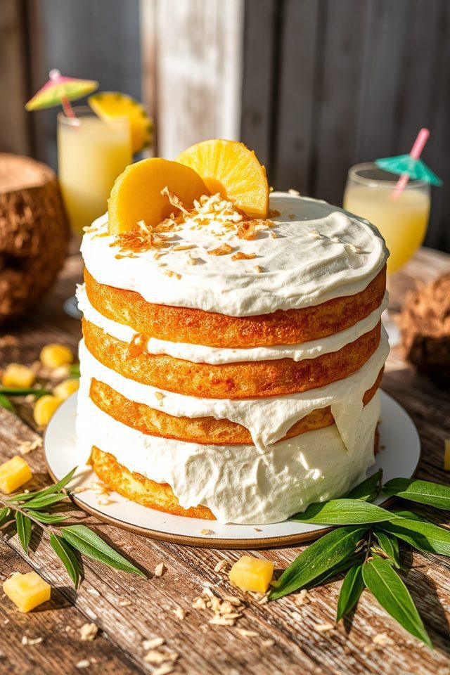 tropical coconut pineapple cake