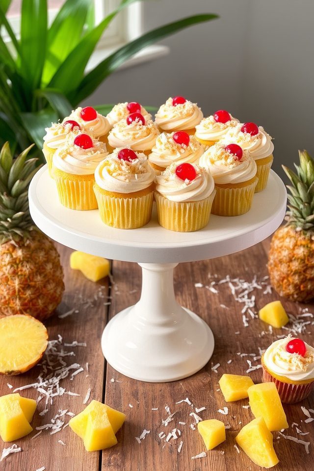 tropical coconut pineapple cupcakes