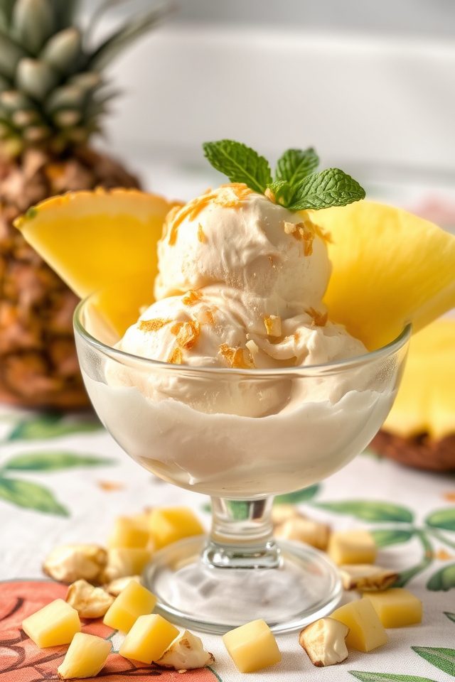 tropical coconut pineapple ice cream