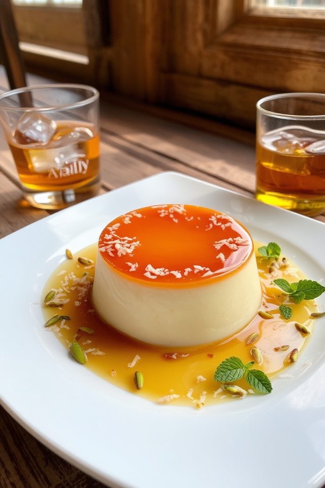 tropical coconut rum custard