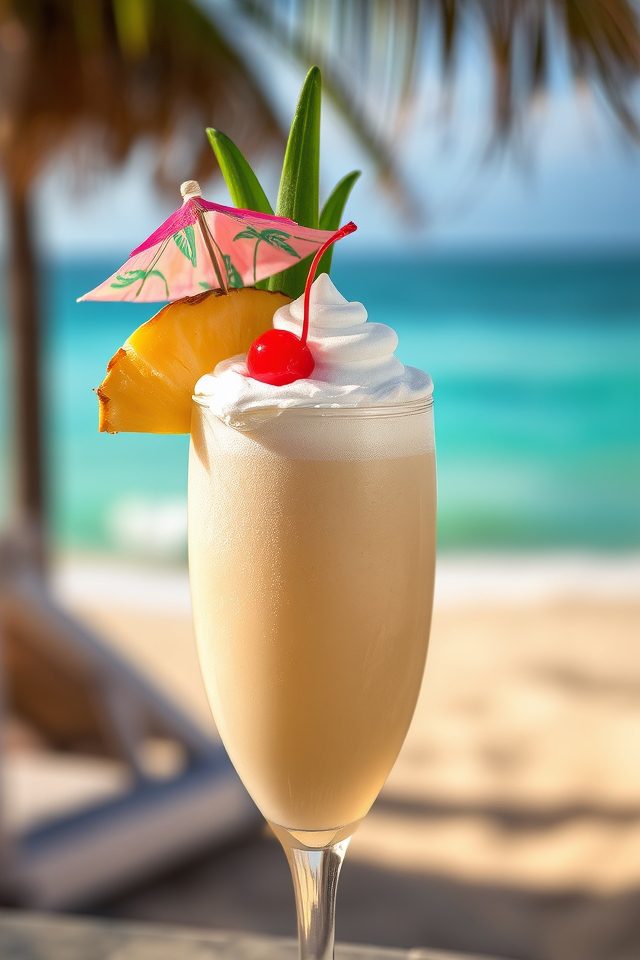 tropical creamy rum cocktail