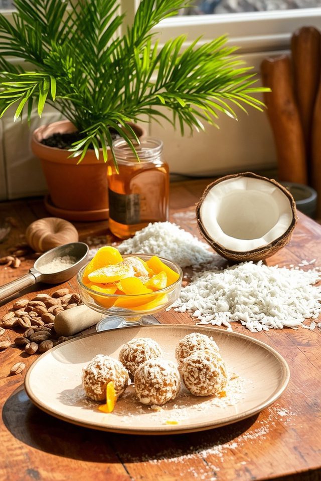 tropical no bake protein balls