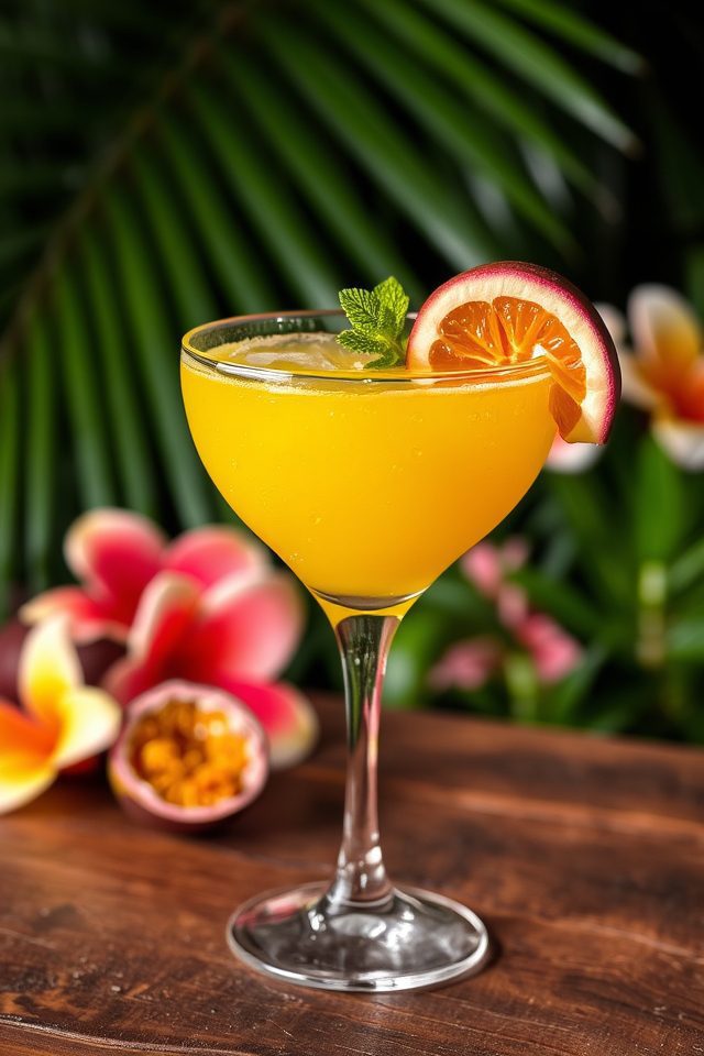 tropical passion fruit cocktail