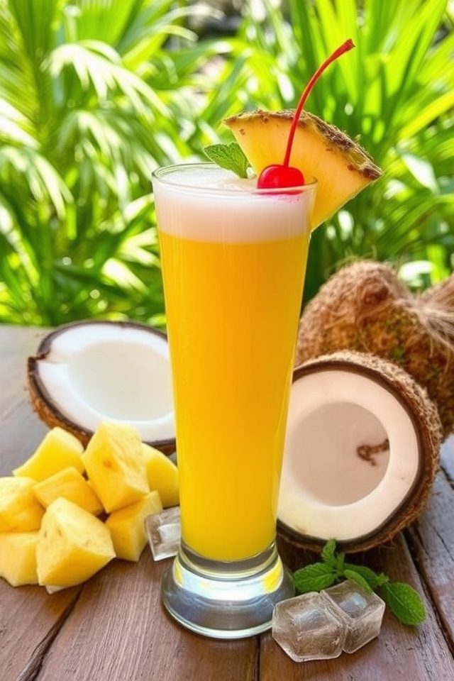 tropical pineapple coconut refreshment