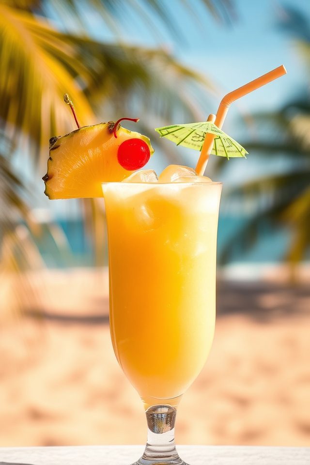 tropical rum and pineapple