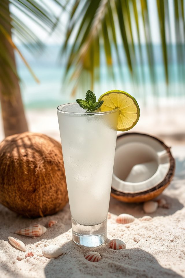tropical rum coconut drink