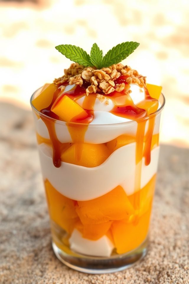 tropical rum parfait dessert