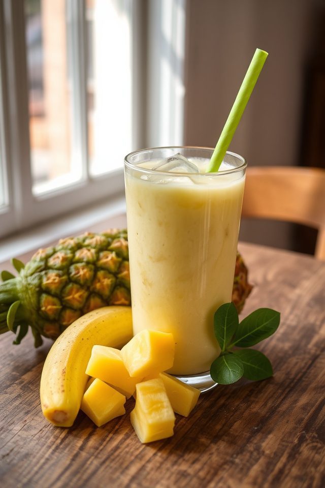 tropical smoothie with spinach