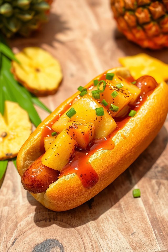 tropical teriyaki hot dog