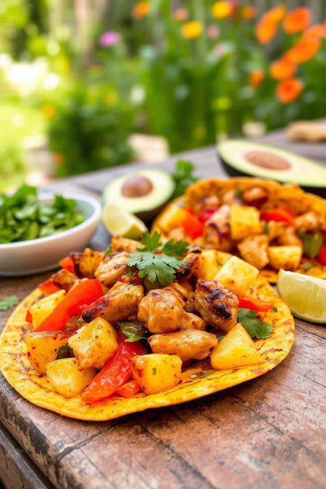 tropical twist on fajitas