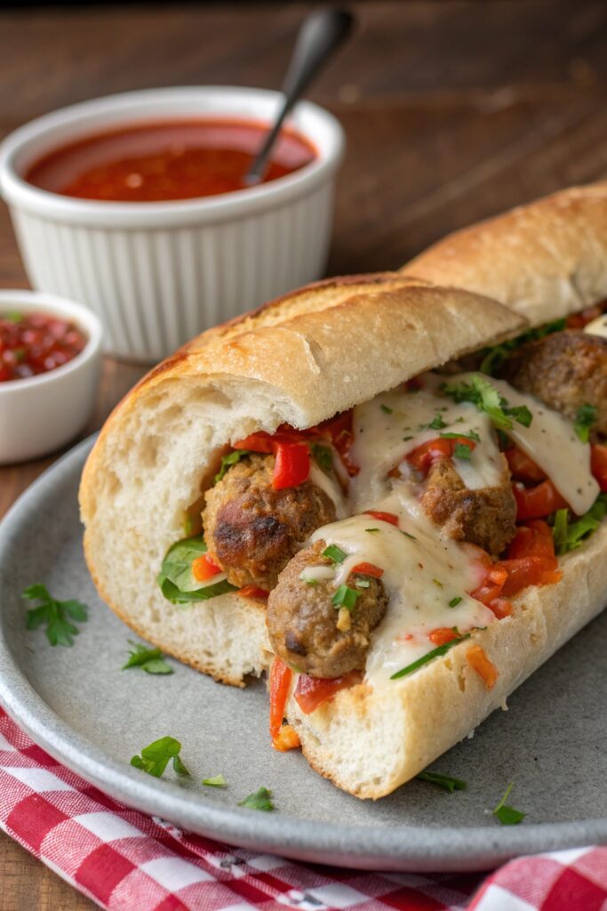turkey meatball sub sandwich