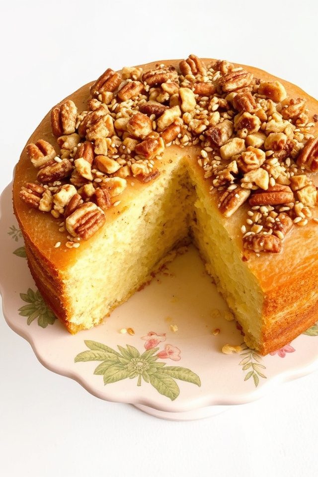 vanilla cake with nuts