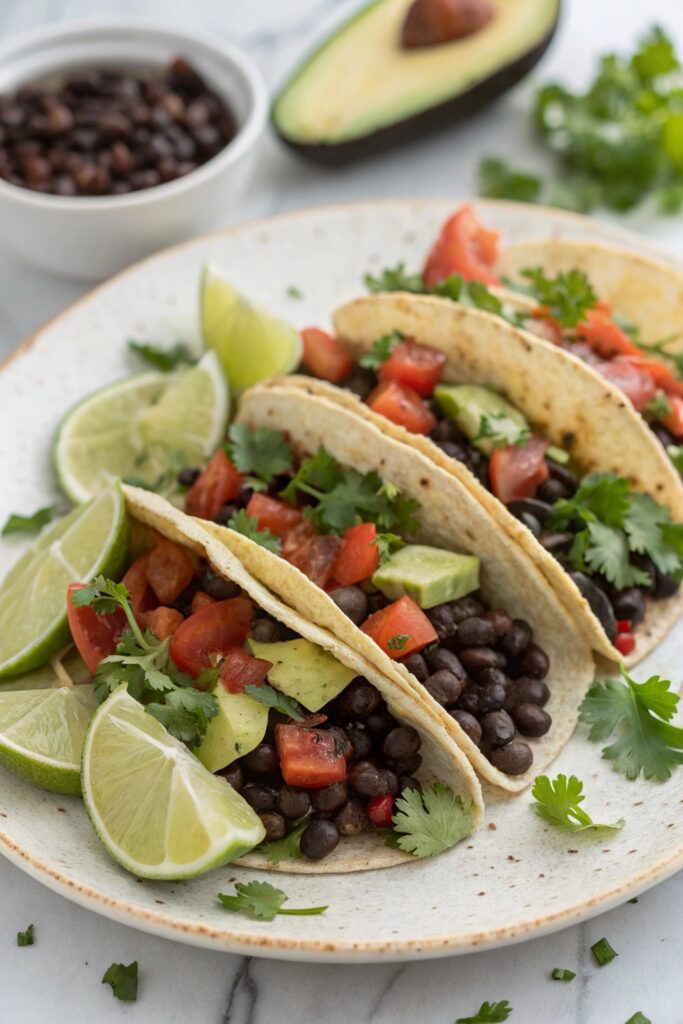 mexican vegan black tacos