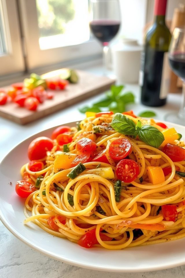 vegetable loaded pasta pairing
