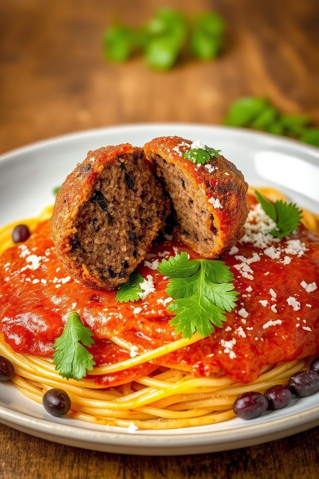 vegetarian black bean meatballs