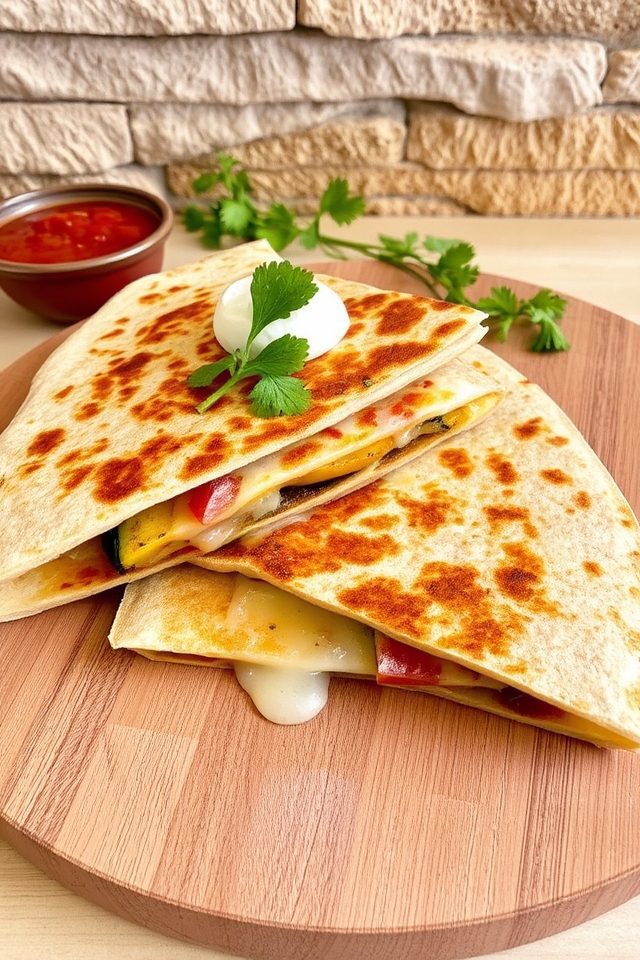 vegetarian roasted quesadilla meal