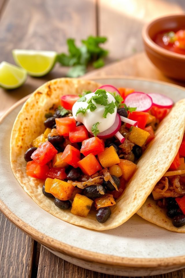 vegetarian summer squash tacos