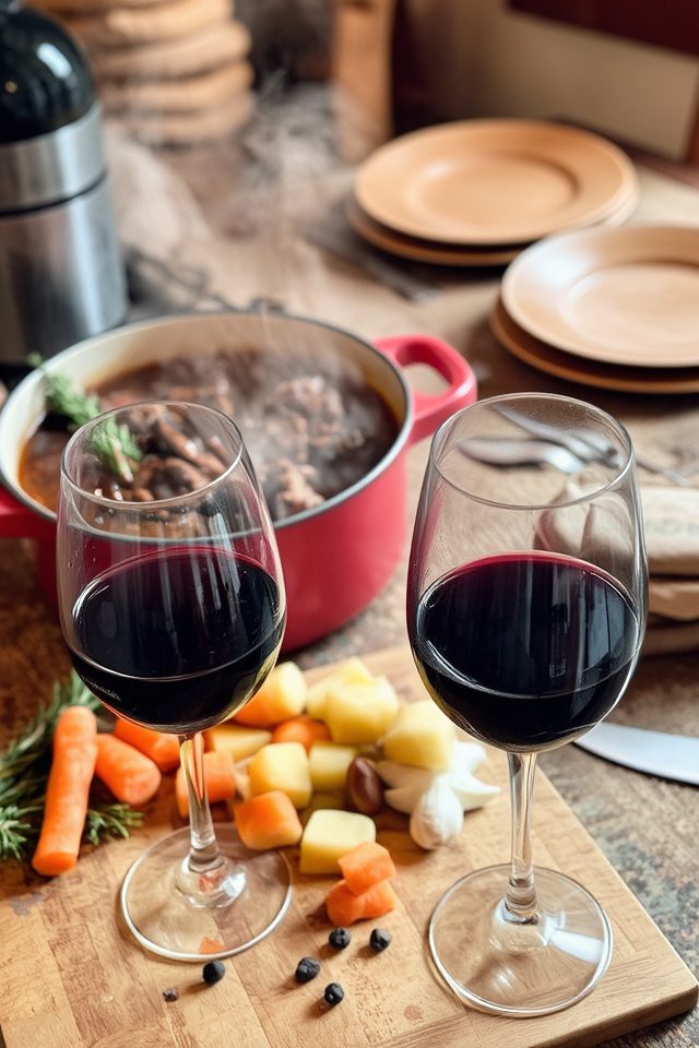 venison stew with cabernet
