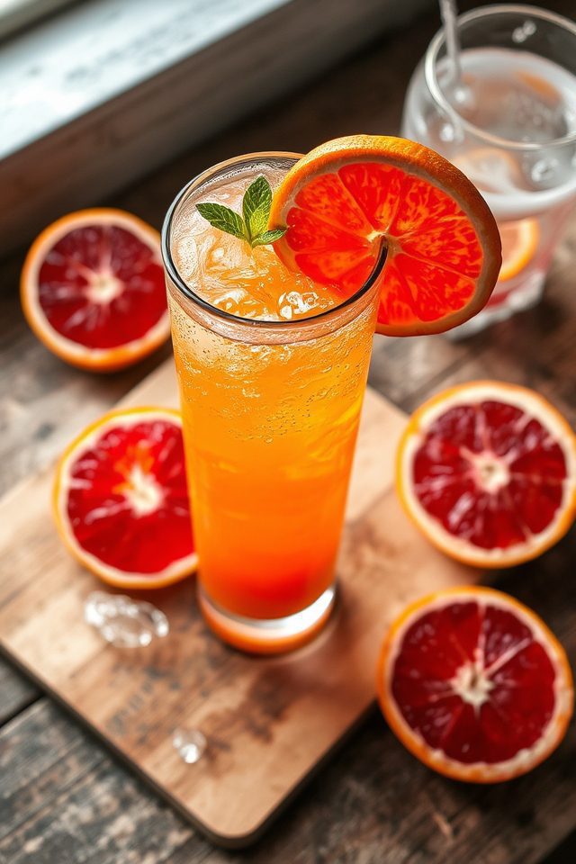 vibrant blood orange cocktail