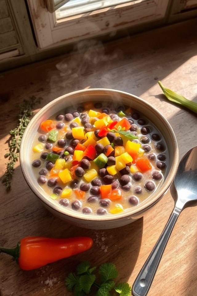 vibrant caribbean pea soup