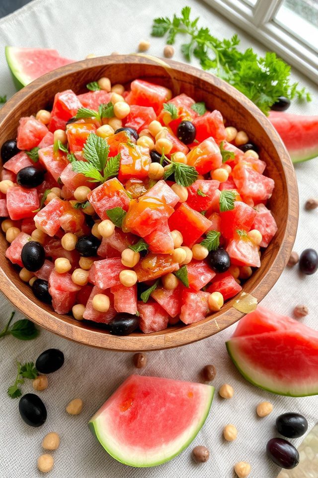 vibrant mediterranean watermelon salad