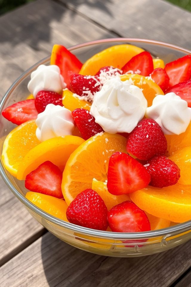 vibrant orange strawberry salad