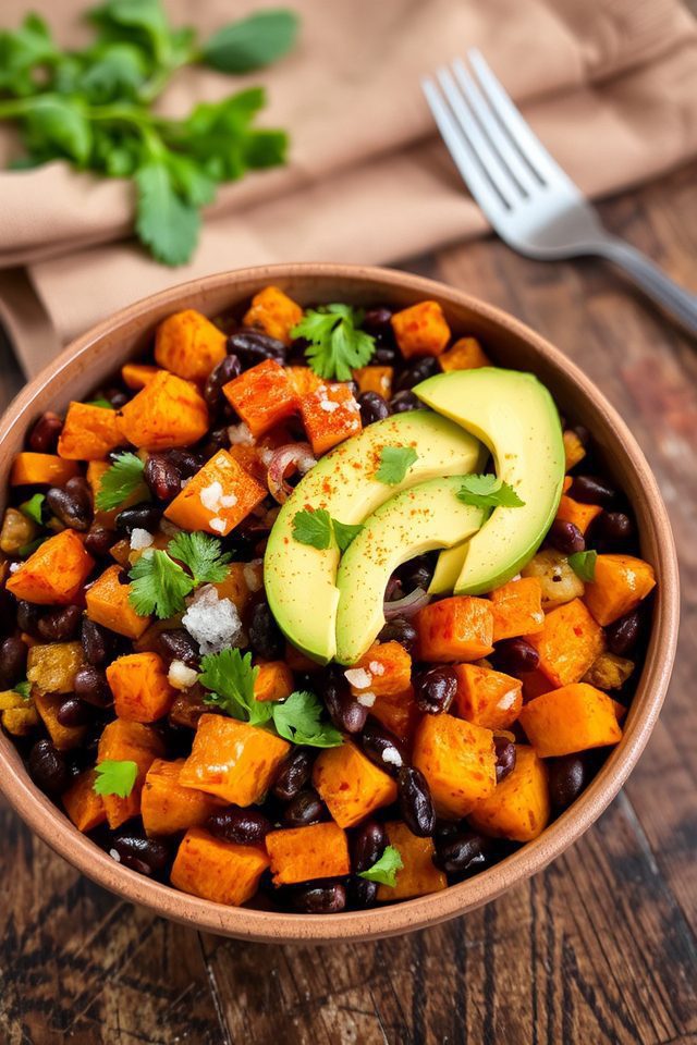 vibrant sweet potato hash