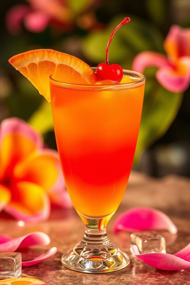 vibrant tequila sunrise cocktail