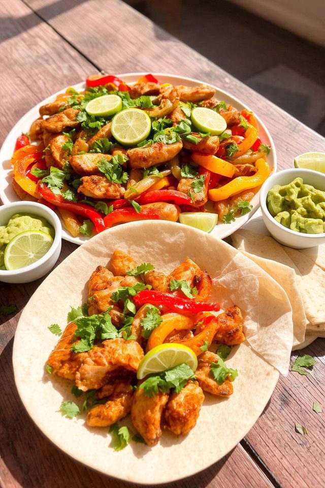 zesty grilled chicken fajitas