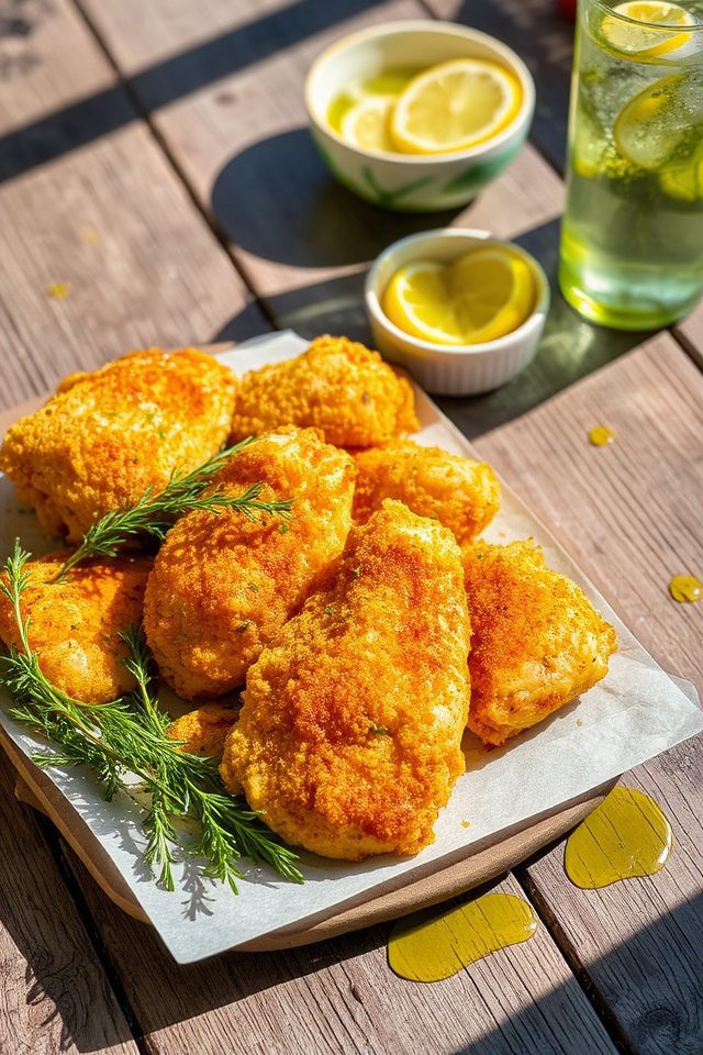 zesty herb infused fried chicken