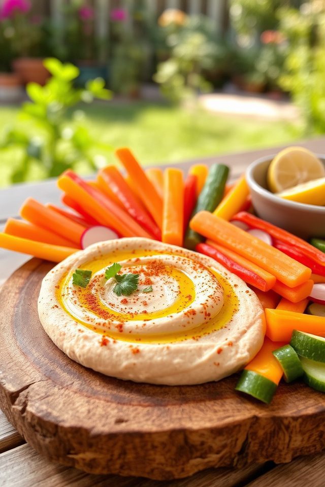zesty hummus with veggies