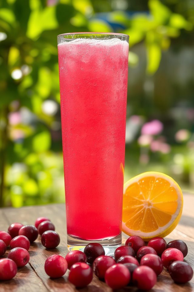 zesty sparkling cranberry beverage