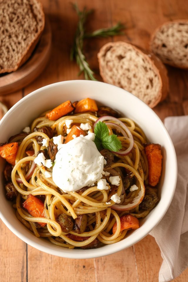 zoodles with roasted vegetables
