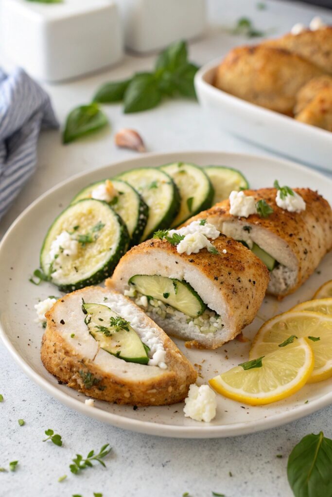 chicken filled with zucchini