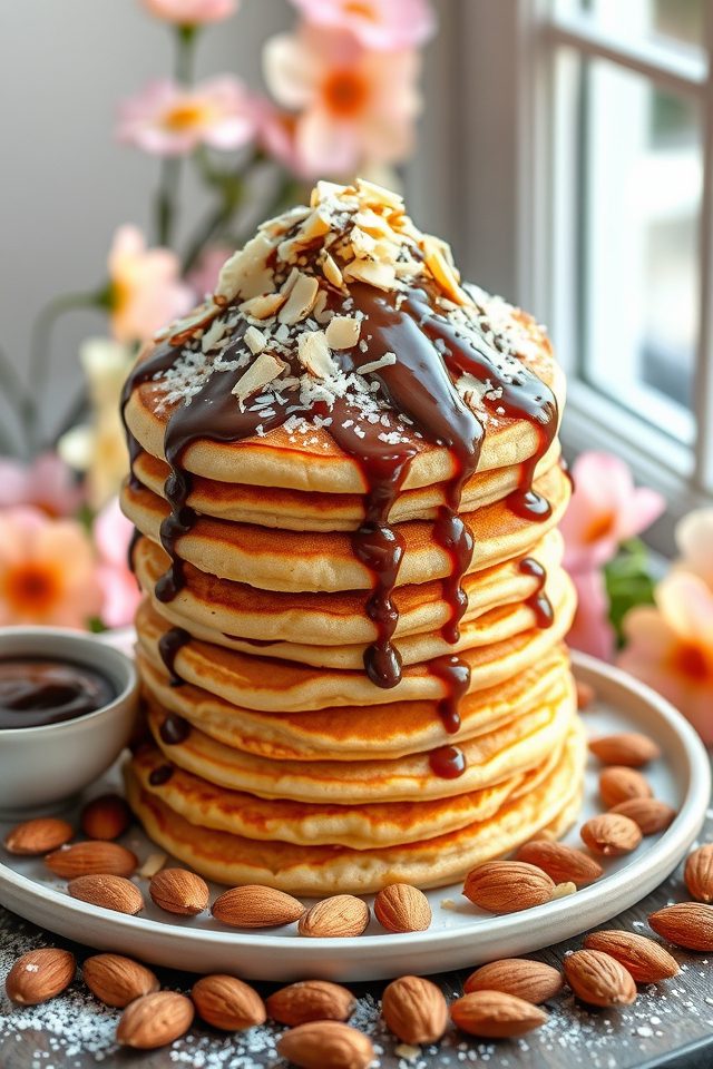 almond chocolate coconut pancakes