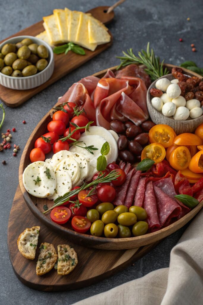 vibrant mixed appetizer platter