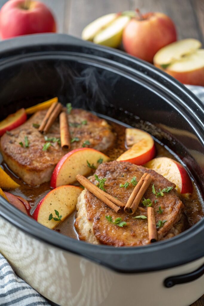 slow cooker apple pork chops
